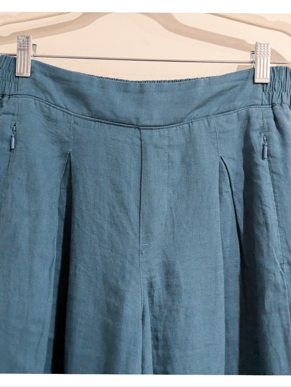 Athleta Playa Linen Wide Crop Pant In Borealis Green - Picture 2 of 7